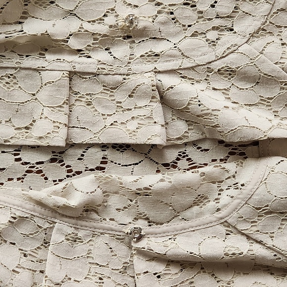 Yvonne Marie, Lace Blazer Jacket, Pale Grey, Medium, Ruffle, Beautiful - Picture 7 of 10